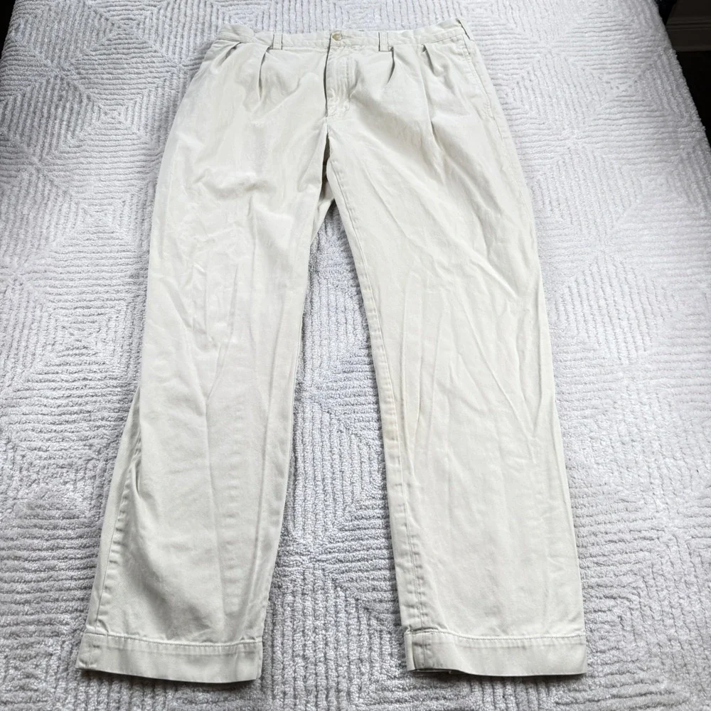 Polo Ralph Lauren Ethan Pant Mens 36x34 Beige Chinos Preppy VTG Y2K Old Money